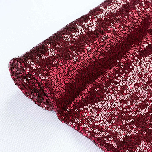 Sequin Sparkly Fabric Mesh Sequins Fabric for Sewing Dress and Making Wedding Party Tablecloth Decorations ( 1 Yard, Burgundy )