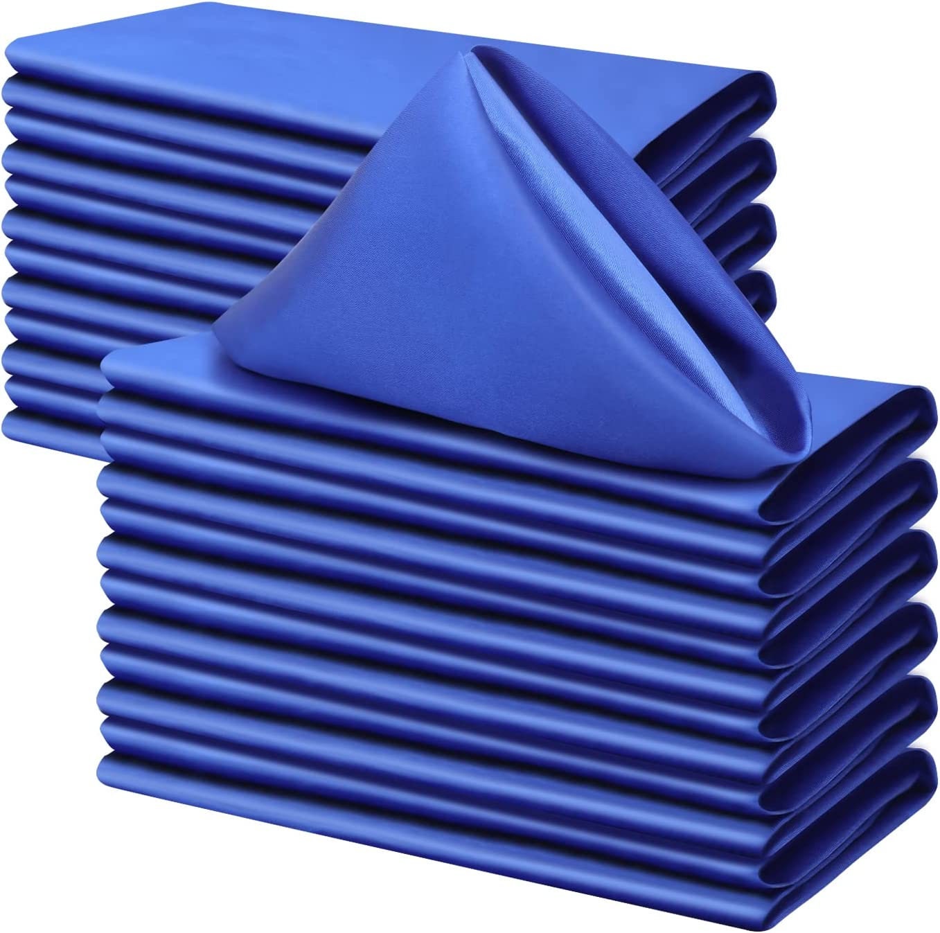 50 Pack Cloth Napkins 18" X 18" Square Satin Cloth Napkins, Soft Table Napkins Bright Silk Dinner Napkin Cloth ( Royal Blue )