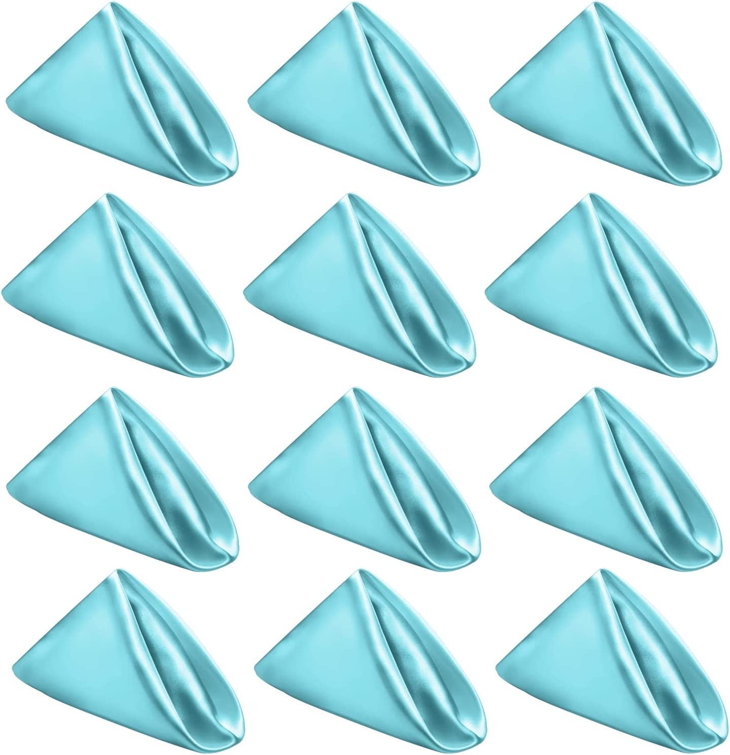 50 Pack Cloth Napkins 18" X 18" Square Satin Cloth Napkins, Soft Table Napkins Bright Silk Dinner Napkin Cloth ( Aqua )