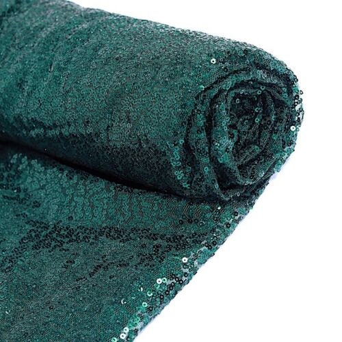 Sequin Sparkly Fabric Mesh Sequins Fabric for Sewing Dress and Making Wedding Party Tablecloth Decorations ( 1 Yard, Hunter )