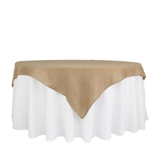 Natural Faux Jute Burlap Square Table Overlay