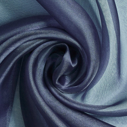 Polyester Soft Light Weight, Sheer, See Through Crystal Organza Fabric Sold By The Yard. Navy Blue