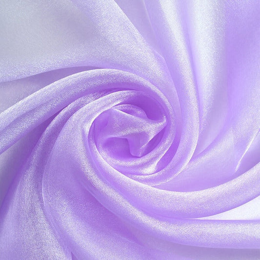 Polyester Soft Light Weight, Sheer, See Through Crystal Organza Fabric Sold By The Yard. Lavender