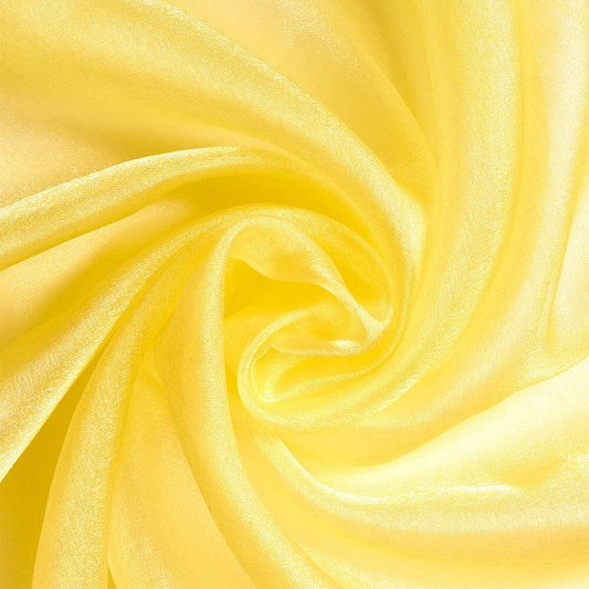 Polyester Soft Light Weight, Sheer, See Through Crystal Organza Fabric Sold By The Yard. Yellow