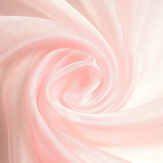 Polyester Soft Light Weight, Sheer, See Through Crystal Organza Fabric Sold By The Yard. Pink