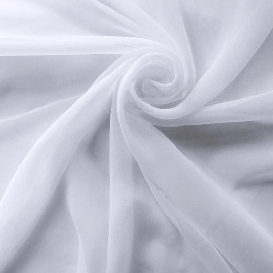 Chiffon Fabric - Polyester Soft Light Weight, Sheer, See Through Chiffon Fabric Sold By The Yard. White