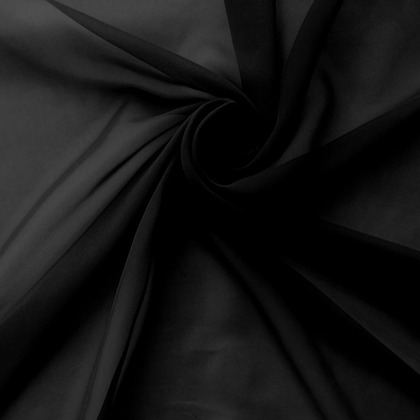 Chiffon Fabric - Polyester Soft Light Weight, Sheer, See Through Chiffon Fabric Sold By The Yard. Black