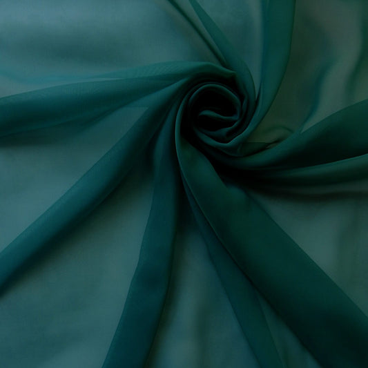 Chiffon Fabric - Polyester Soft Light Weight, Sheer, See Through Chiffon Fabric Sold By The Yard. Teal