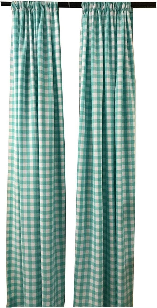 Checkered Country Plaid Gingham Checkered Backdrop Drapes Curtains Panels, 1 Pair