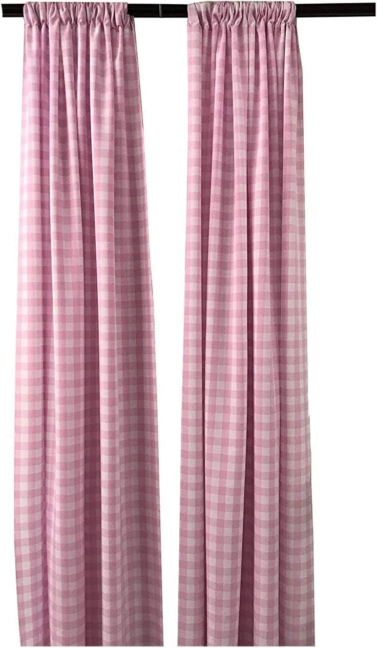 Checkered Country Plaid Gingham Checkered Backdrop Drapes Curtains Panels, 1 Pair