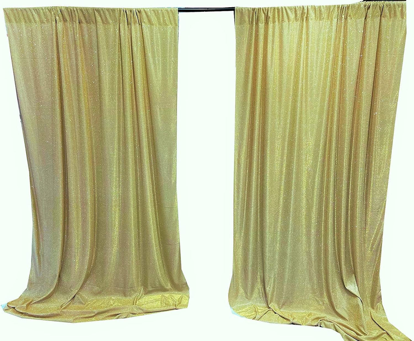 Full Covered Glitter Shimmer on Fabric Backdrop Drape - Curtain - Wedding Party Decoration (2 Panels