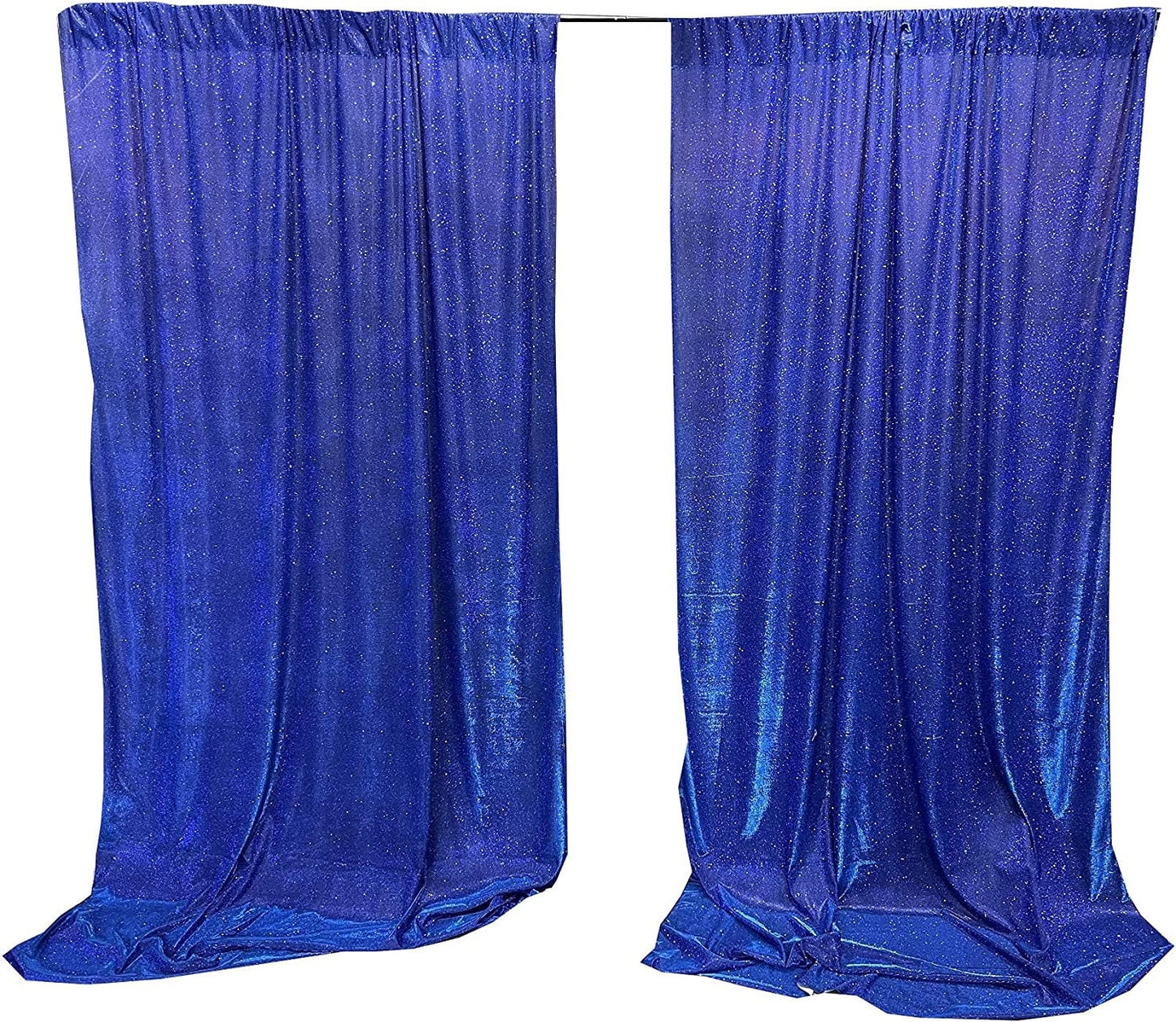 Full Covered Glitter Shimmer on Fabric Backdrop Drape - Curtain - Wedding Party Decoration (2 Panels