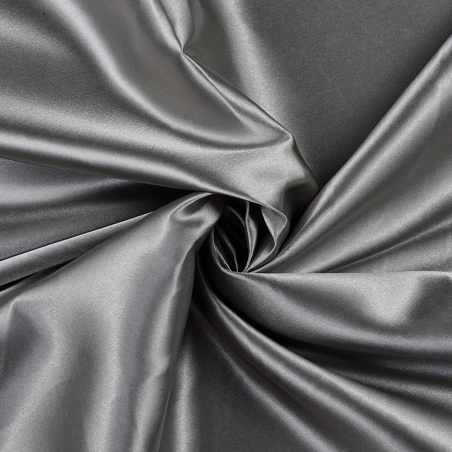 Charmeuse Bridal Solid Satin Fabric for Wedding Dress Fashion Crafts Costumes Decorations Silky Satin 58” Sold By Yard Gray