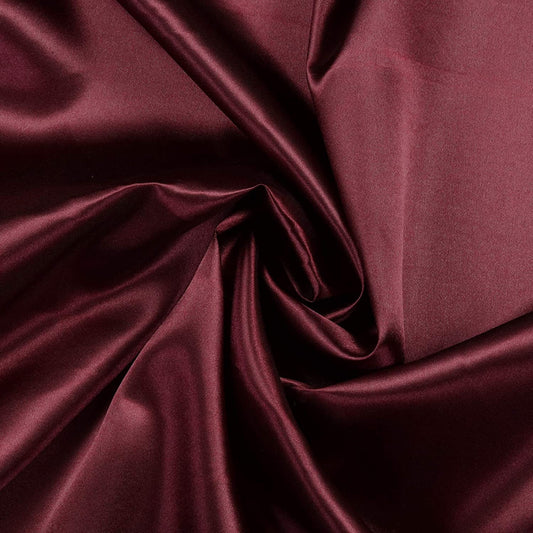 Charmeuse Bridal Solid Satin Fabric for Wedding Dress Fashion Crafts Costumes Decorations Silky Satin 58” Sold By Yard Burgundy