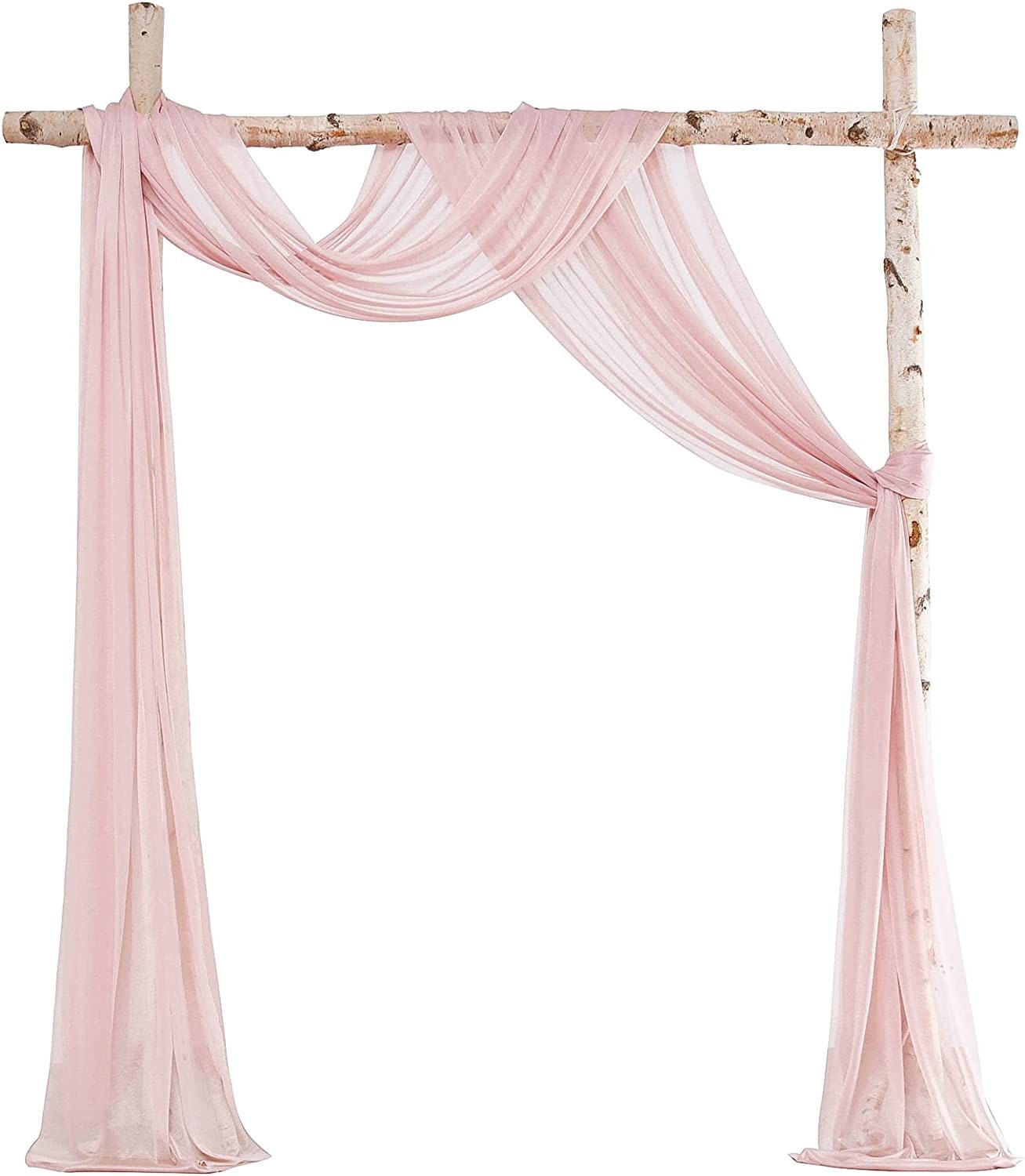 Chiffon Wedding Arch Draping Fabric 2 Panels 6 Yards Wedding Arches for Ceremony Outdoor 29''x18ft Long Chiffon Drapery Tulle for Wed