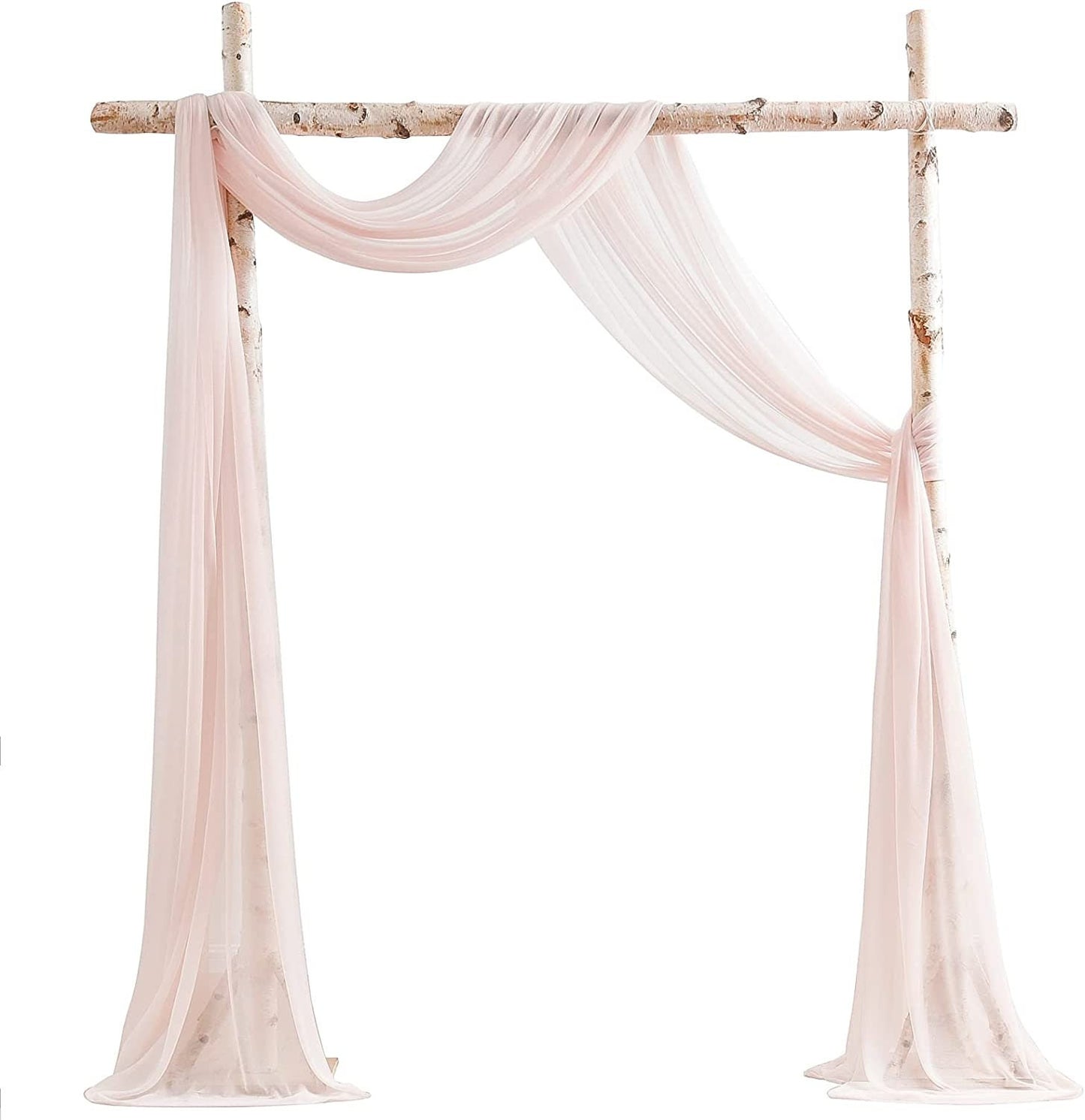 Chiffon Wedding Arch Draping Fabric 2 Panels 6 Yards Wedding Arches for Ceremony Outdoor 29''x18ft Long Chiffon Drapery Tulle for Wed