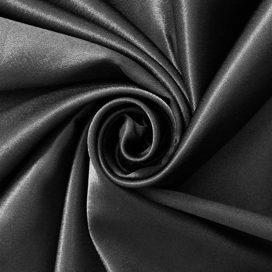 Crepe Back Satin - Bridal Solid Satin Fabric for Wedding Dress Fashion Crafts Costumes Decorations Silky Satin 58” Sold By Yard Black