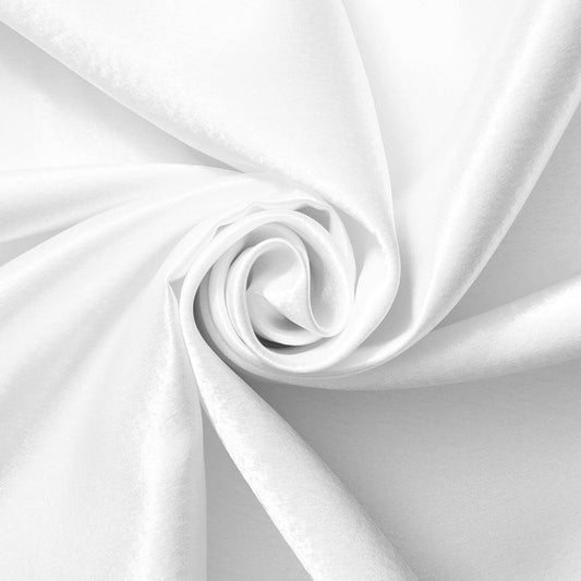 Crepe Back Satin - Bridal Solid Satin Fabric for Wedding Dress Fashion Crafts Costumes Decorations Silky Satin 58” Sold By Yard White