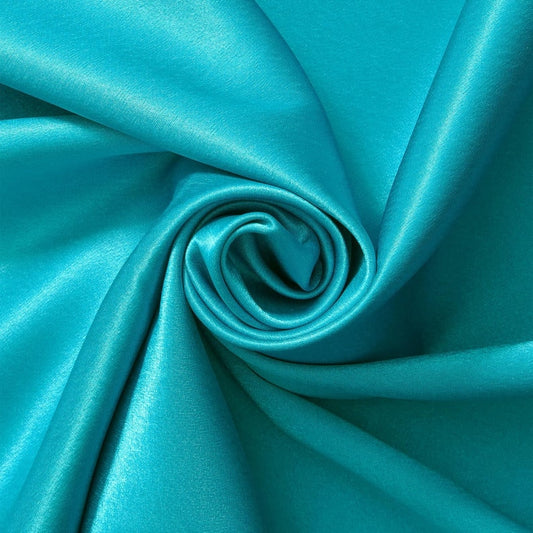 Crepe Back Satin - Bridal Solid Satin Fabric for Wedding Dress Fashion Crafts Costumes Decorations Silky Satin 58” Sold By Yard Turquoise