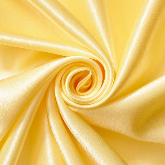 Crepe Back Satin - Bridal Solid Satin Fabric for Wedding Dress Fashion Crafts Costumes Decorations Silky Satin 58” Sold By Yard Light Yellow