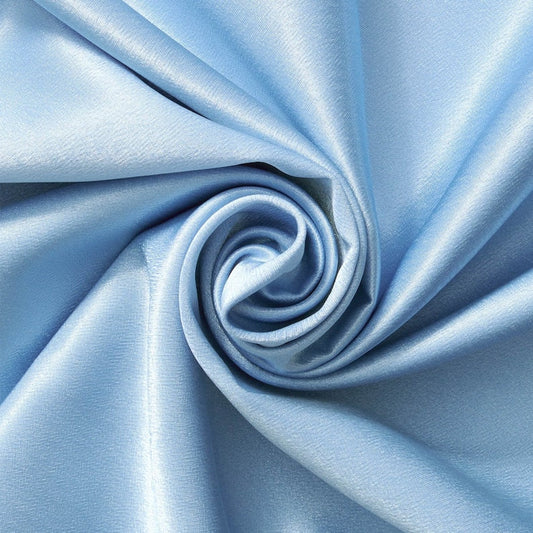 Crepe Back Satin - Bridal Solid Satin Fabric for Wedding Dress Fashion Crafts Costumes Decorations Silky Satin 58” Sold By Yard Sky Blue