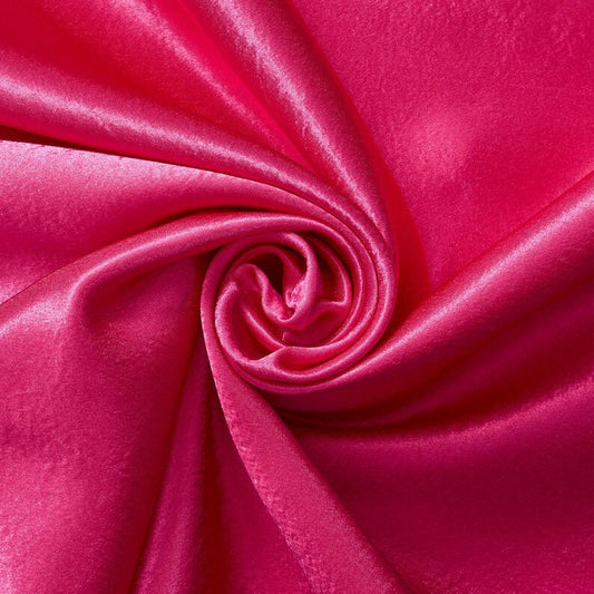 Crepe Back Satin - Bridal Solid Satin Fabric for Wedding Dress Fashion Crafts Costumes Decorations Silky Satin 58” Sold By Yard Fuchsia