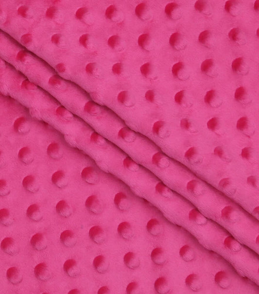 MINKY - Baby Blanket Crafts Decor Ultra Soft Cuddling - Minky Dimple Dot Soft Cuddle Fabric - Craft Fabrics Sold by The Yard. Hot Pink