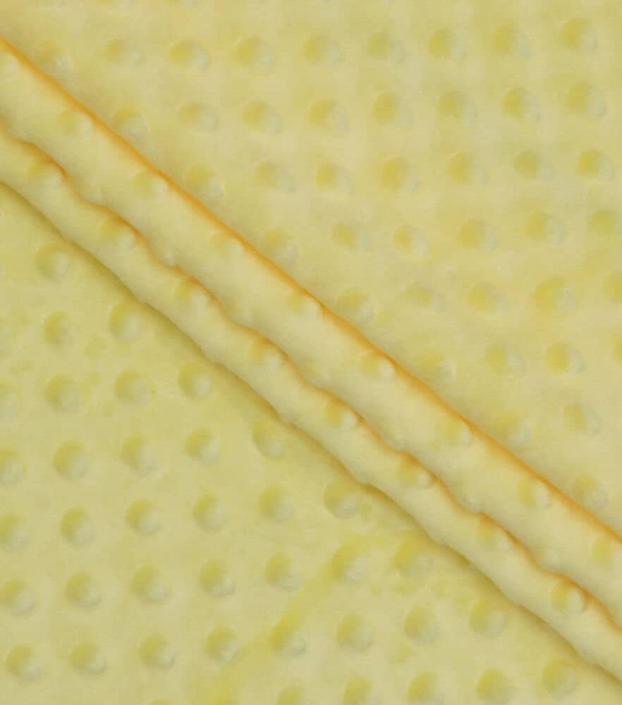 MINKY - Baby Blanket Crafts Decor Ultra Soft Cuddling - Minky Dimple Dot Soft Cuddle Fabric - Craft Fabrics Sold by The Yard. Yellow