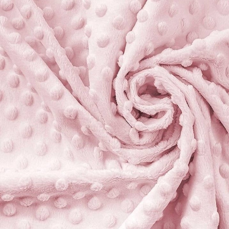 MINKY - Baby Blanket Crafts Decor Ultra Soft Cuddling - Minky Dimple Dot Soft Cuddle Fabric - Craft Fabrics Sold by The Yard. Light Pink