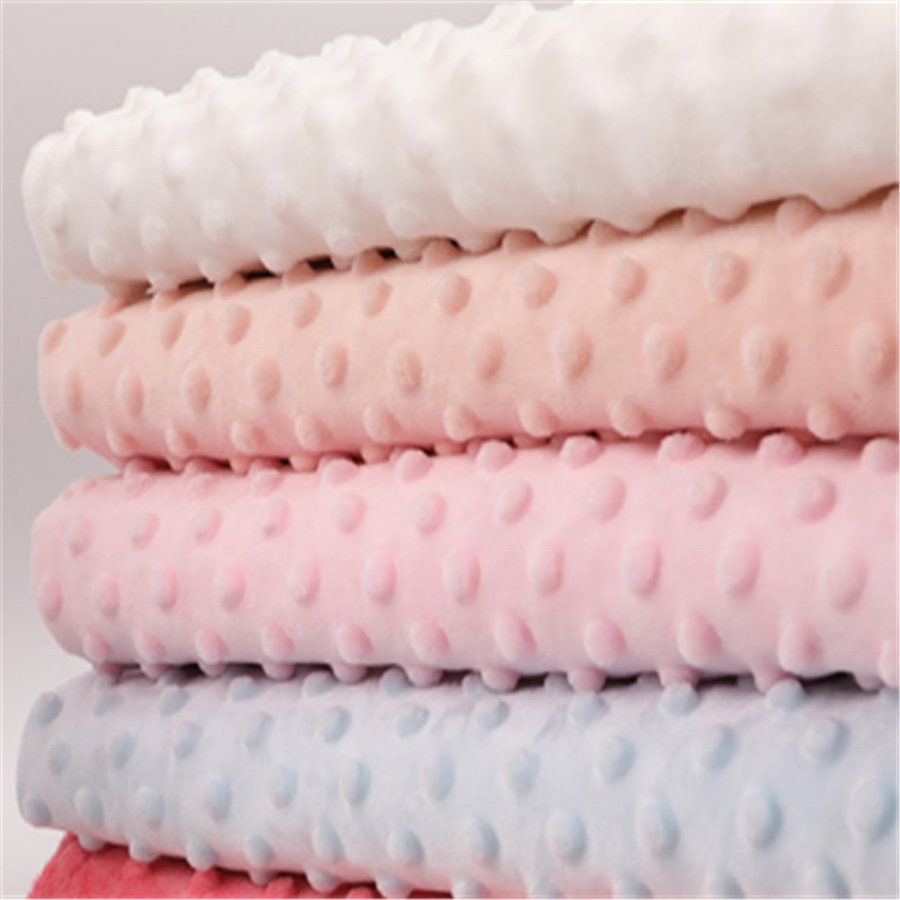 MINKY - Baby Blanket Crafts Decor Ultra Soft Cuddling - Minky Dimple Dot Soft Cuddle Fabric - Craft Fabrics Sold by The Yard. Light Pink