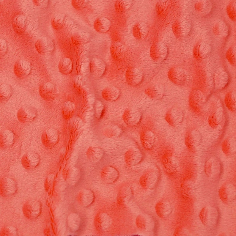 MINKY - Baby Blanket Crafts Decor Ultra Soft Cuddling - Minky Dimple Dot Soft Cuddle Fabric - Craft Fabrics Sold by The Yard. Coral