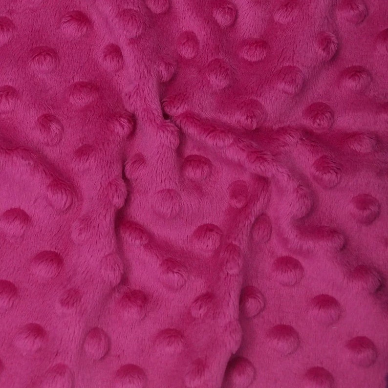 MINKY - Baby Blanket Crafts Decor Ultra Soft Cuddling - Minky Dimple Dot Soft Cuddle Fabric - Craft Fabrics Sold by The Yard. Fuchsia