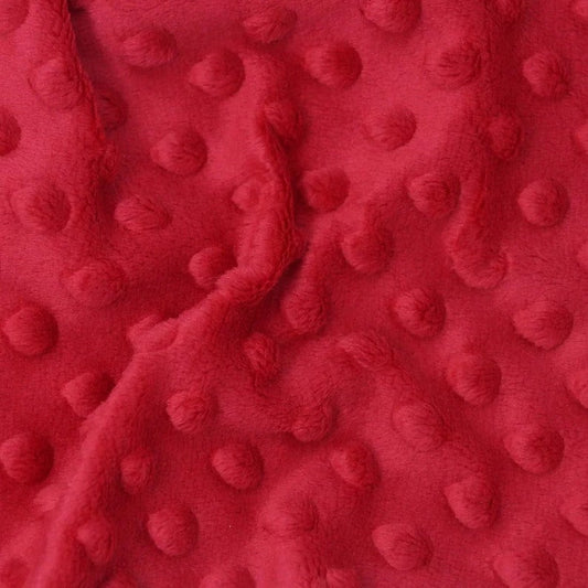 MINKY - Baby Blanket Crafts Decor Ultra Soft Cuddling - Minky Dimple Dot Soft Cuddle Fabric - Craft Fabrics Sold by The Yard. Red