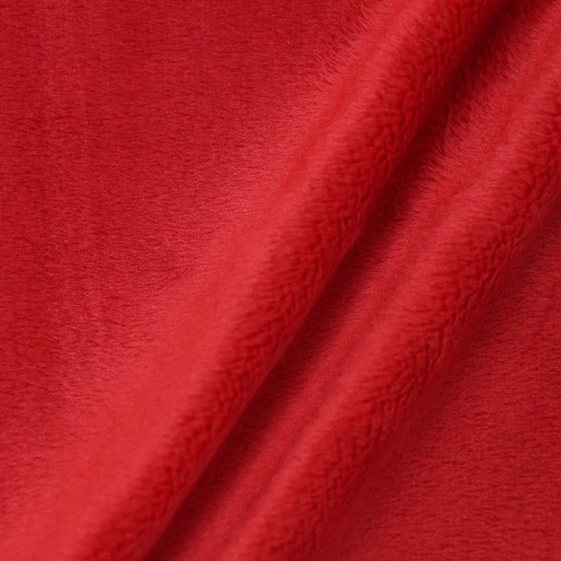 Minky Solid Baby Soft Fabric - Sold By Yard Baby Blanket Crafts Decor Soft Cuddling - Quilting, Baby Accessories, Pillows, Throws, Red