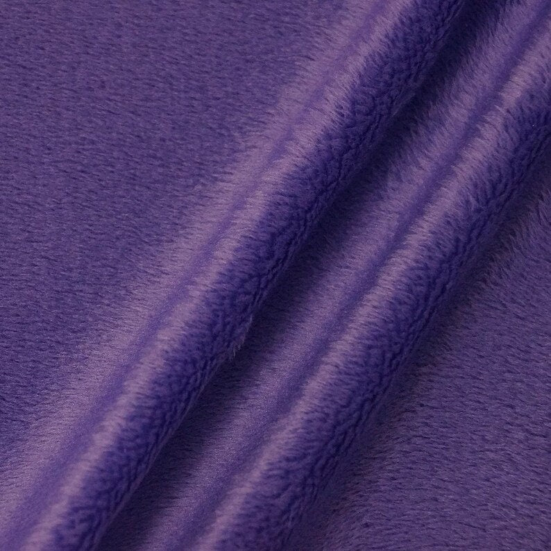 Minky Solid Baby Soft Fabric - Sold By Yard Baby Blanket Crafts Decor Soft Cuddling - Quilting, Baby Accessories, Pillows, Throws, Purple