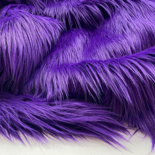 Solid Shaggy Faux Fur Fabric - Sold By Yard - 60" Width For Coats Costumes Scarfs Rugs Crafts Decor - Quilting, Pillows, Throws, Purple