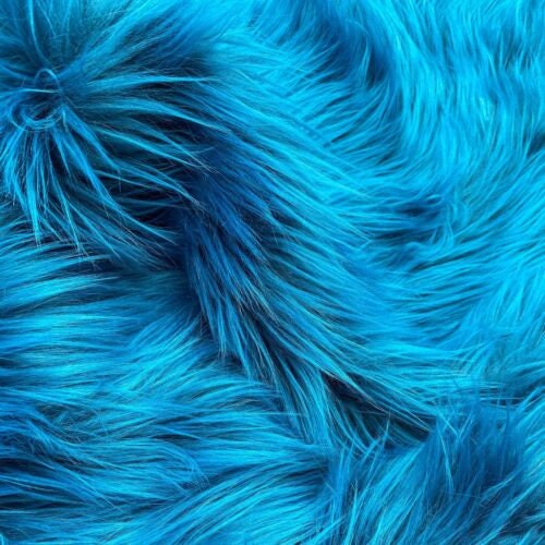 Solid Shaggy Faux Fur Fabric - Sold By Yard - 60" Width For Coats Costumes Scarfs Rugs Crafts Decor - Quilting, Pillows, Throws, Turquoise