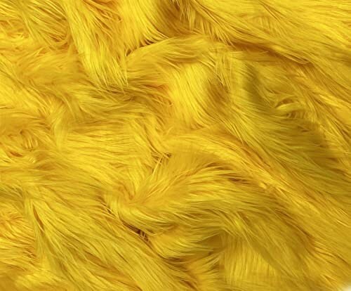 Solid Shaggy Faux Fur Fabric - Sold By Yard - 60" Width For Coats Costumes Scarfs Rugs Crafts Decor - Quilting, Pillows, Throws, Yellow