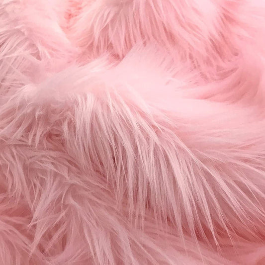 Solid Shaggy Faux Fur Fabric - Sold By Yard - 60" Width For Coats Costumes Scarfs Rugs Crafts Decor - Quilting, Pillows, Throws, Pink