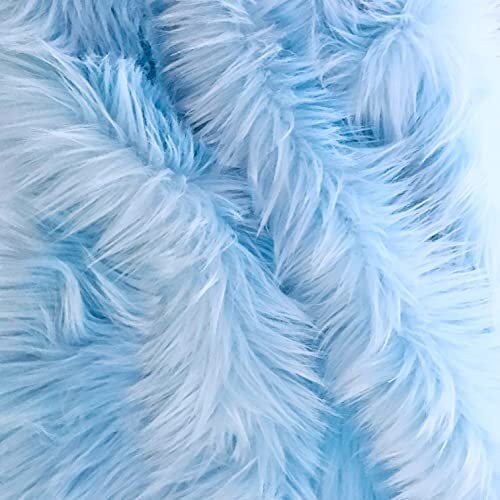 Solid Shaggy Faux Fur Fabric - Sold By Yard - 60" Width For Coats Costumes Scarfs Rugs Crafts Decor - Quilting, Pillows, Throws, Lt Blue