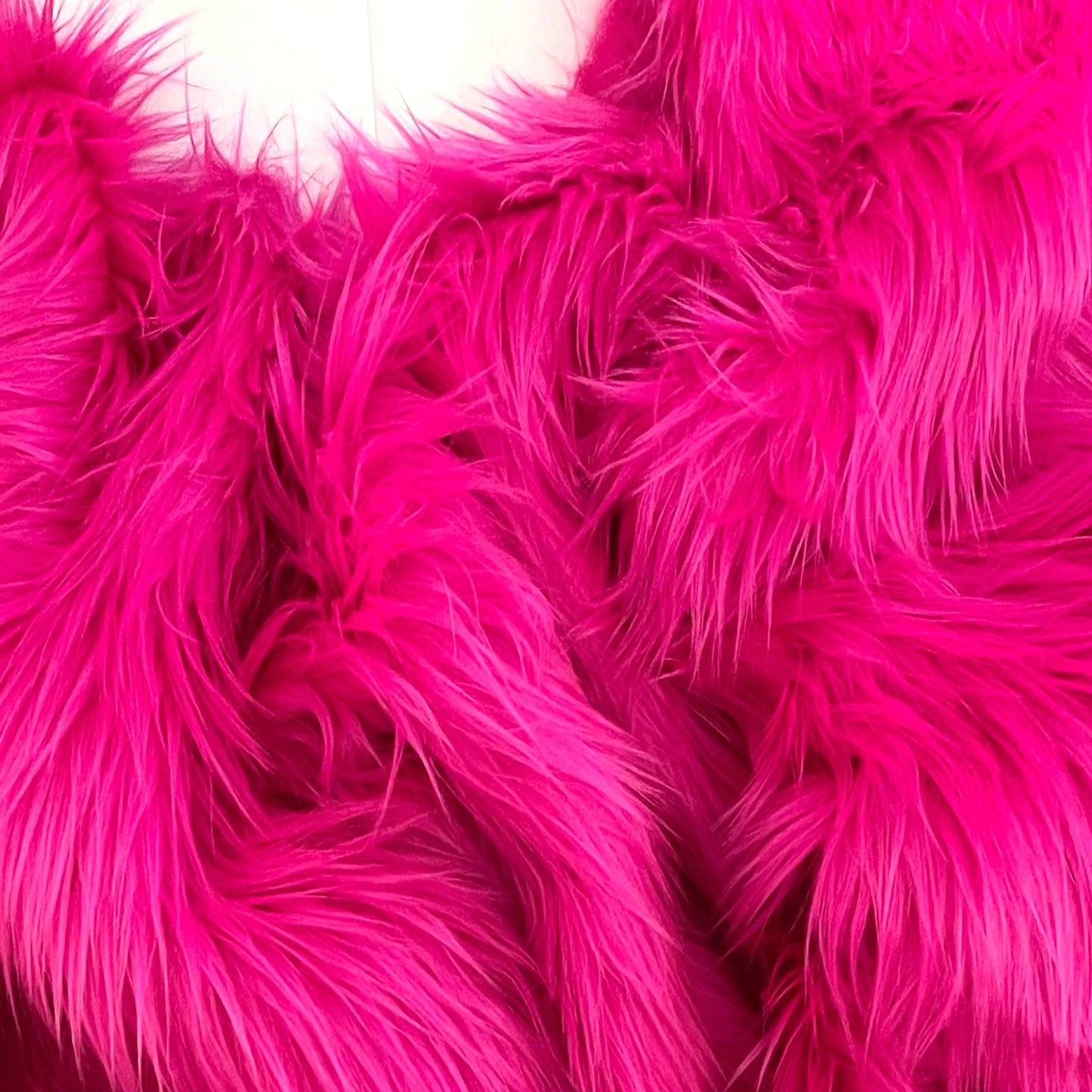 Solid Shaggy Faux Fur Fabric - Sold By Yard - 60" Width For Coats Costumes Scarfs Rugs Crafts Decor - Quilting,Pillows, Throws Neon Hot Pink