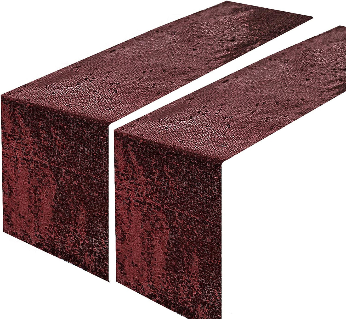 2 Pack -- Burgundy Table Runners - Sequin Table Runner Glitter Table Runner for Birthday Party, Supplies Decorations ( 2 Pack )