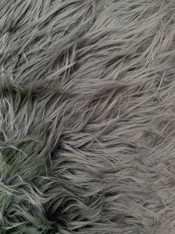 Mongolian Faux Fur Fabric - Sold By Yard - 60" Width For Coats Costumes Scarfs Rugs Crafts Decor - Quilting, Pillows, Throws, Charcoal