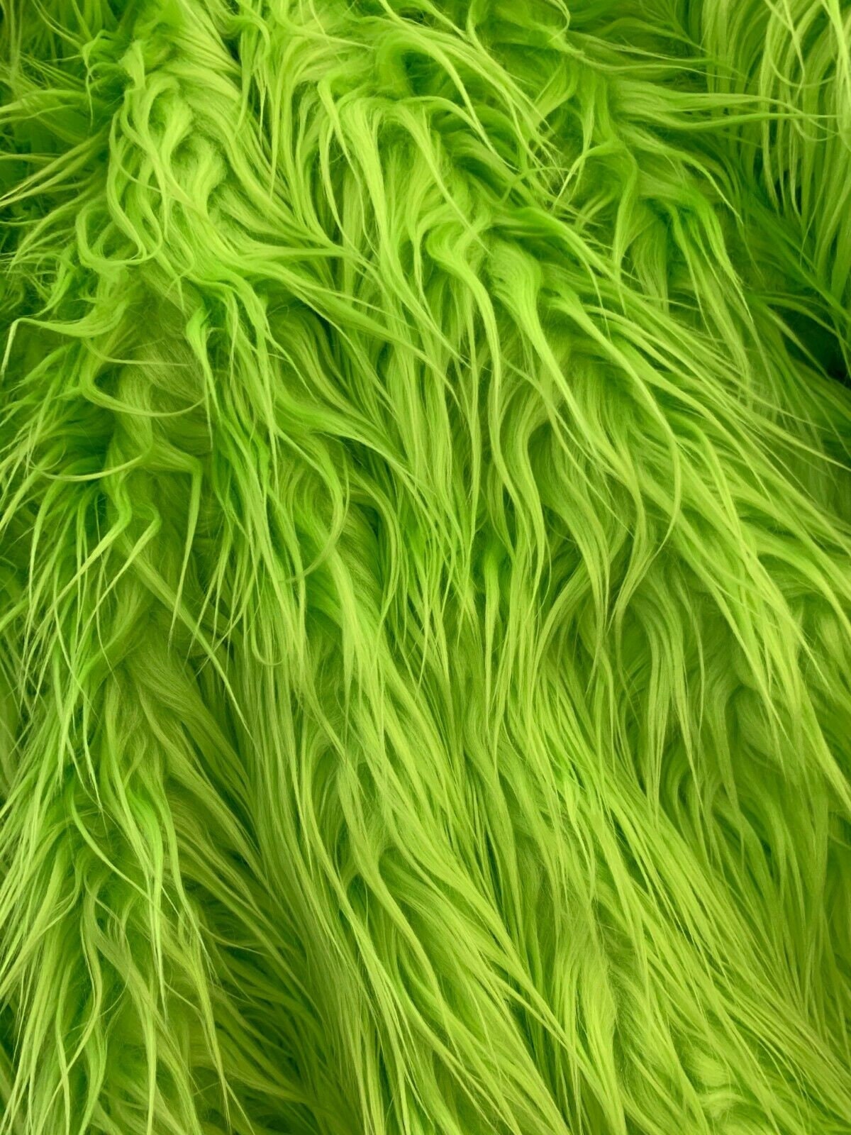 Mongolian Faux Fur Fabric - Sold By Yard - 60" Width For Coats Costumes Scarfs Rugs Crafts Decor - Quilting, Pillows, Throws, Lime