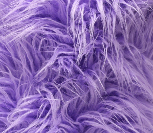 Mongolian Faux Fur Fabric - Sold By Yard - 60" Width For Coats Costumes Scarfs Rugs Crafts Decor - Quilting, Pillows, Throws, Lilac