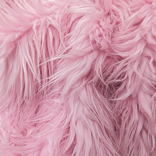 Mongolian Faux Fur Fabric - Sold By Yard - 60" Width For Coats Costumes Scarfs Rugs Crafts Decor - Quilting, Pillows, Throws, Pink