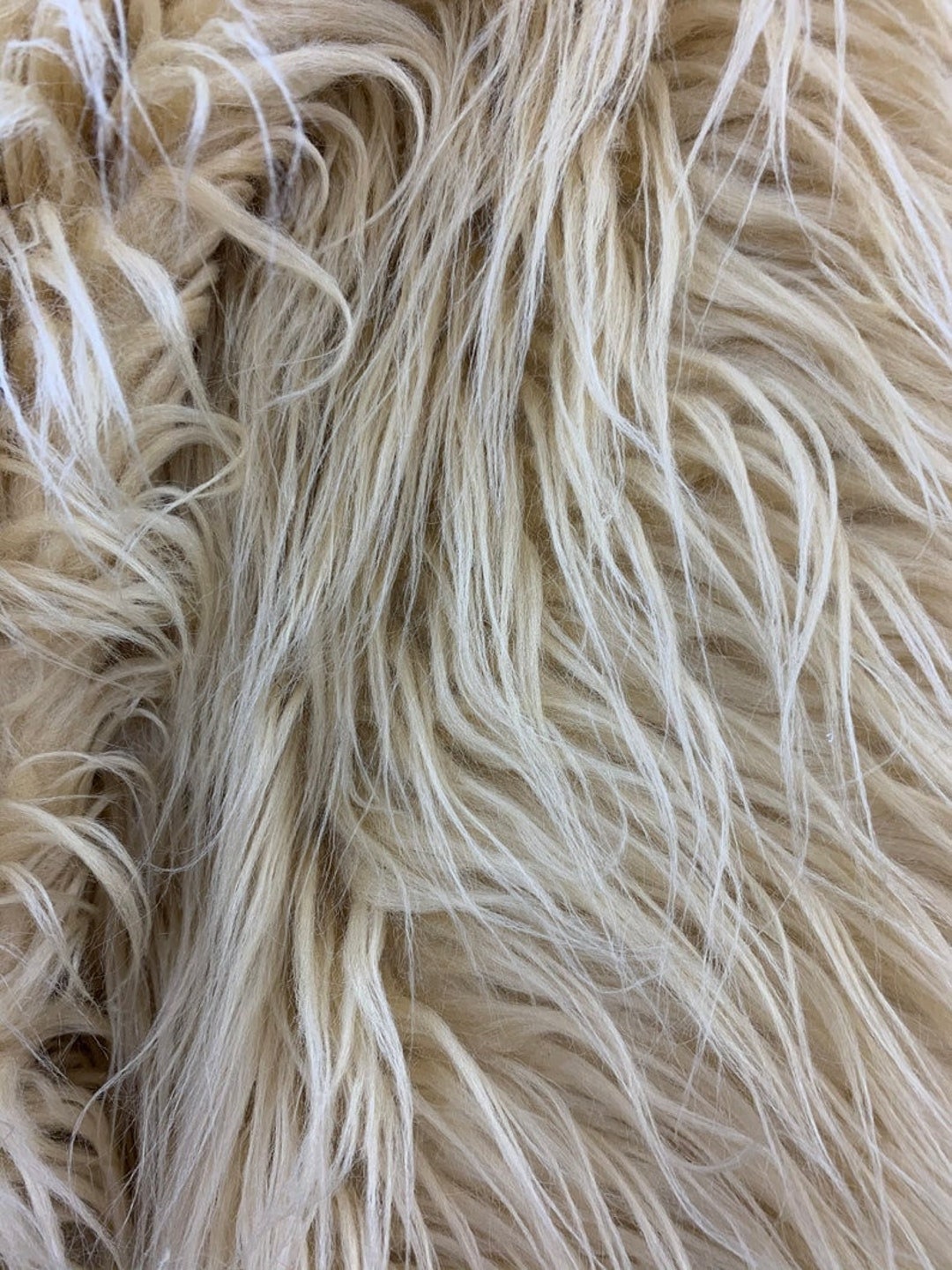 Mongolian Faux Fur Fabric - Sold By Yard - 60" Width For Coats Costumes Scarfs Rugs Crafts Decor - Quilting, Pillows, Throws, Champagne