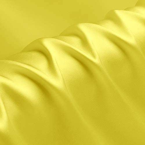 Silky Shiny Stretch Charmeuse Satin Fabric for Wedding Dress Fashion Crafts Costumes Decorations Silky Satin 58” Sold By Yard  Light Yellow