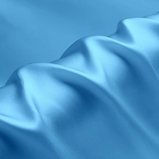 Silky Shiny Stretch Charmeuse Satin Fabric for Wedding Dress Fashion Crafts Costumes Decorations Silky Satin 58” Sold By Yard Blue