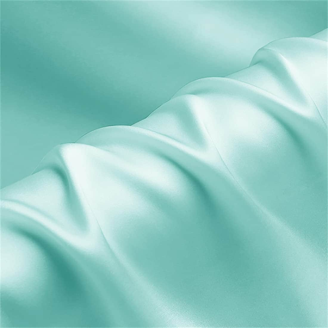 Silky Shiny Stretch Charmeuse Satin Fabric for Wedding Dress Fashion Crafts Costumes Decorations Silky Satin 58” Sold By Yard Aqua/Mint